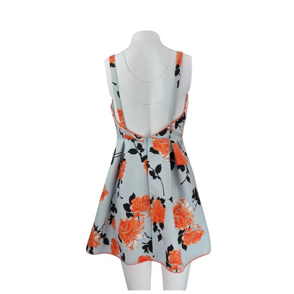 Super Cute Icey Blue Dress with Orange Flowers - Picture 2 of 3